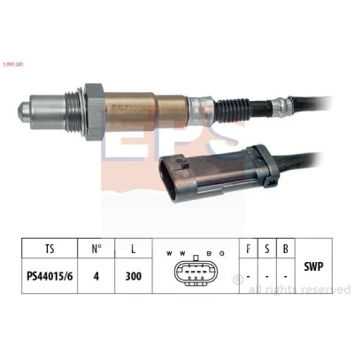 Bilde av EPS 1.997.281 Lambdasonde Made in Italy OE Equivalent oppvarmet, planarsonde, forsmurt gjenge