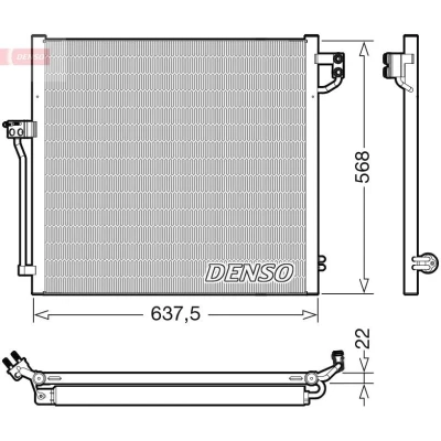 Bilde av DENSO DCN17058 Kondensator med tørker R 134a