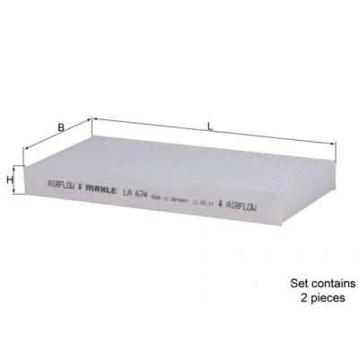 Bilde av MAHLE ORIGINAL LA 674/S Kupéfilter Partikkelfilter 181,0 91 20,0 JEEP: GRAND CHEROKEE 3