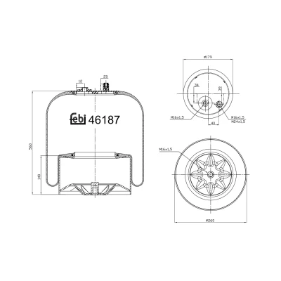 Bilde av FEBI BILSTEIN 46187 Fjærbelg, luftfjæring