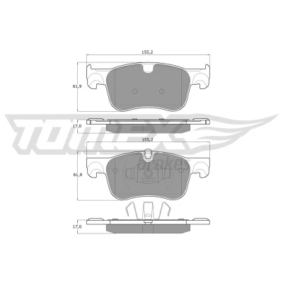 Bilde av TOMEX brakes TX 18 35 Bremseklosser framaksel klargjort for slitasjeindikator CITROËN: C4 Grand Picasso 2, Spacetourer