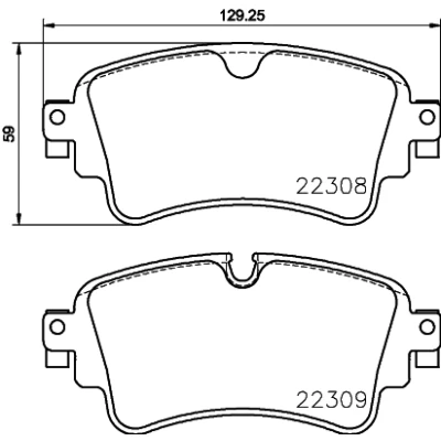 Bilde av HELLA 8DB 355 024 791 Bremseklosser klargjort for slitasjeindikator med bremsecaliperskruer AUDI: A6 C8 Sedan, Q7, A4 B9 Avant