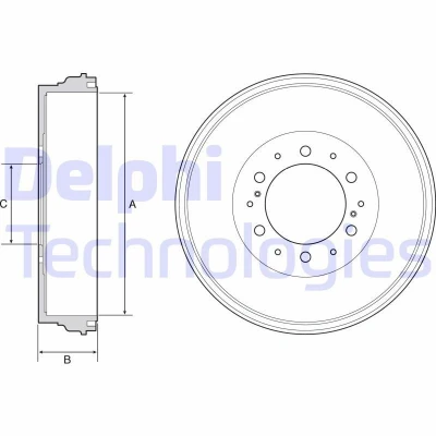 Bilde av DELPHI BF537 Bremsetrommel uten ABS sensorring, hjullager 344 TOYOTA: HILUX 3 Pick up