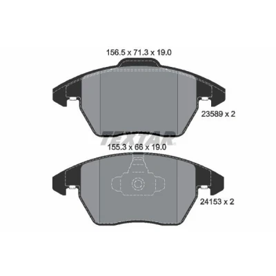 Bilde av TEXTAR 2358901 Bremseklosser ikke klargjort for slitasjeindikator PEUGEOT: 3008 I, 308 I Hatchback, 207 CITROËN: C4 Coupé