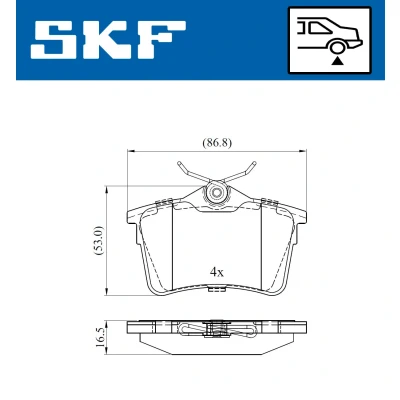 Bilde av SKF VKBP 90036 Bremseklosser ikke klargjort for slitasjeindikator med tilbehør