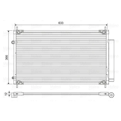 Bilde av VALEO 822604 Kondensator med tørker Aluminium 366 TOYOTA: Yaris III Hatchback