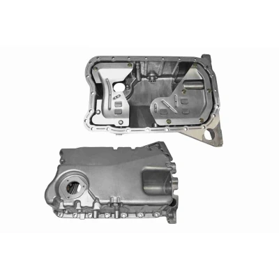 Bilde av VAICO V10 2294 Bunnpanne med oljeplugg tetningsring, hull for oljenivåmåler, uten oljekartetning Aluminium Original Quality