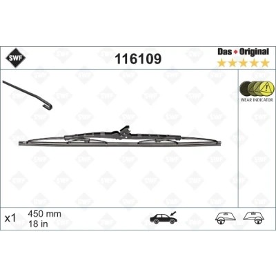 Bilde av Vindusvisker Swf Original 116109 450mm Standard TOYOTA: HIACE 4 Kasten, Corolla IX Hatchback, Yaris III AUDI: A3 Sportback, A4 B6 Avant