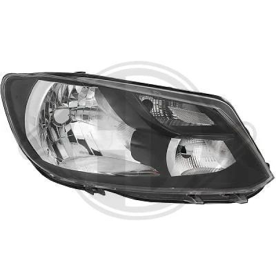 Bilde av DIEDERICHS 2296684 Frontlykter høyre H4, P21/5W Halogen med kjørelys for høyrekjøring elektromotor VOLKSWAGEN: Caddy 3