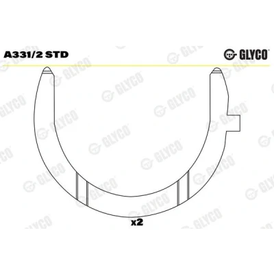 Bilde av GLYCO A331/2 STD avstandsskive, veivaksel