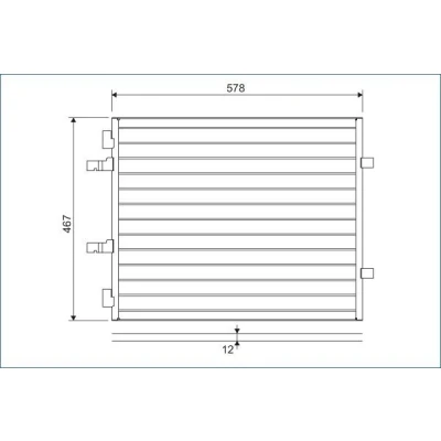 Bilde av VALEO 814172 Kondensator uten tørker Aluminium 467 R 134a OPEL: Vivaro A Combi