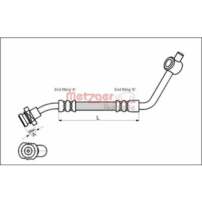 Bilde av METZGER 4112529 Bremseslange 340 M10 x 1 NISSAN: Pick Up, TERRANO