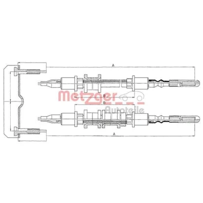 Bilde av METZGER 11.5971 Bremsekabel bak 1365/953+1498/1099 COFLE OPEL: Vectra A Sedan