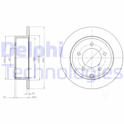 Bilde av DELPHI BG4179 Bremseskiver 262 10 5 fullt ut oljet ubehandlet uten hjullager, ABS sensorring JEEP: Patriot, Compass, DODGE: Caliber