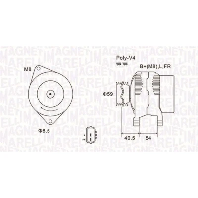 Bilde av MAGNETI MARELLI 063731927010 Dynamo 14V 90A KIA: cee‘d I Hatchback, Stasjonsvogn, HYUNDAI: i30 Stasjonsvogn