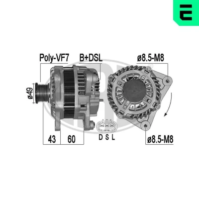 Bilde av ERA 209526A Dynamo 14V 150A NISSAN: Qashqai / Qashqai+2 I, NP300 Navara Pick up, X Trail