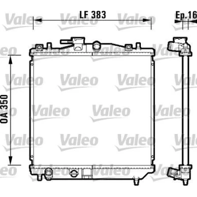 Bilde av VALEO 734157 Radiator Aluminium 350 378 16 uten kjølemiddelregulator Kjøleribber loddet