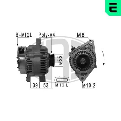Bilde av ERA 210932A Dynamo 14V 90A TOYOTA: Yaris I Hatchback
