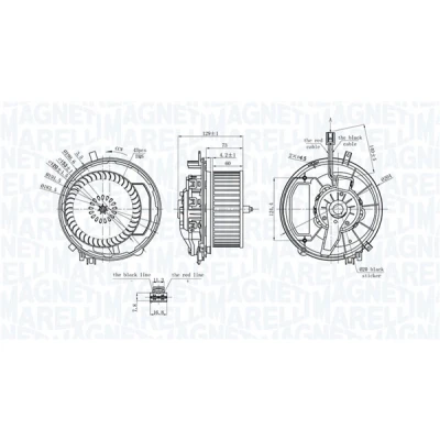 Bilde av MAGNETI MARELLI 069412245010 Elektromotor, innendørsvifte 12