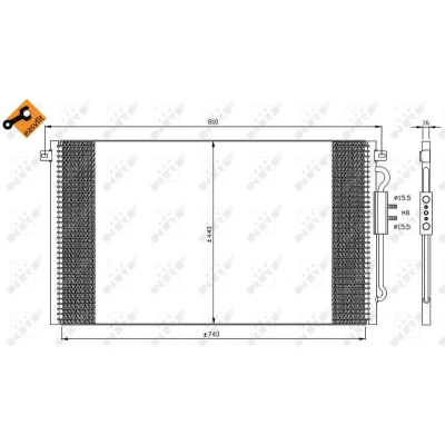 Bilde av NRF EASY FIT 35448 Kondensator med tetningsring 15,5 Aluminium 740