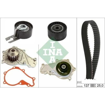 Bilde av INA 530 0632 30 vannpumpe + Registerreimsett med MAZDA: 3 Hatchback, 2 Hatchback