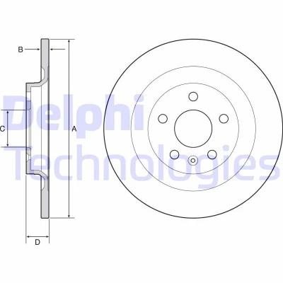 Bilde av DELPHI BG4966C Bremseskiver 302 12 5 fullt ut belagt høy karbon uten hjullager, ABS sensorring VOLVO: XC40