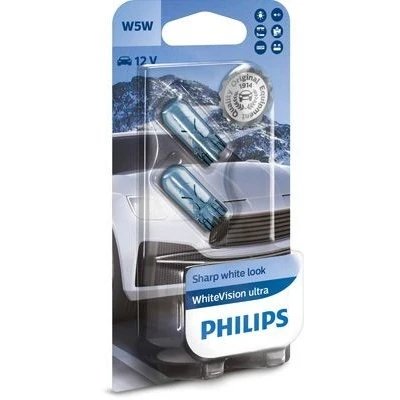 Bilde av PHILIPS 12961WVUB2 Lyspærer 12 5 W5W, Pære med wedgesokkel BMW: X3, X4, Touring, VOLKSWAGEN: Crafter 30 50 Flatvogn lastebil/Chassis, Caddy 3