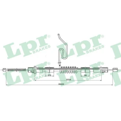 Bilde av LPR C0288B Bremsekabel 1263/971 Trommelbrems FORD: Transit Mk6 Flatvogn lastebil/Chassis, Van, Minibuss