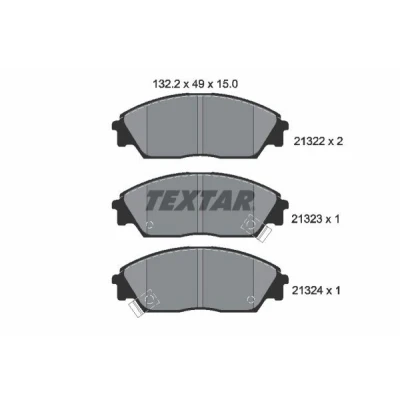 Bilde av TEXTAR 2132201 Bremseklosser med akustisk slitasjevarsel HONDA: CIVIC 4 Hatchback