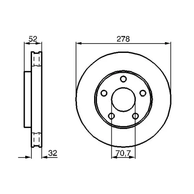 Bilde av BOSCH 0 986 478 486 Bremseskiver 277,9 32,2 5 118 ventilert, innvendig ventilert oljet