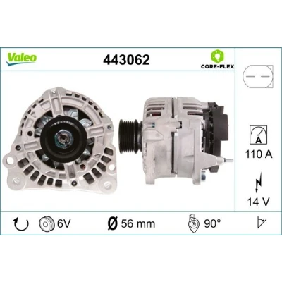 Bilde av VALEO 443062 Dynamo 14V 110A VOLKSWAGEN: Golf 4, Polo IV Hatchback, 4 Variant