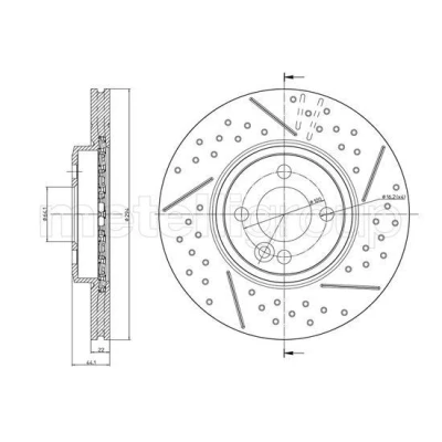 Bilde av METELLI Bremseskive MINI: Hatchback, Clubman 293,9mm 22,0mm 4 ventilert 23 1343FC 34116777826 Bremseskiver, Skivebremser