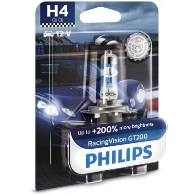 Bilde av Halogenlampe PHILIPS RacingVision GT200 H4 P43t 38, passer mange bilmodeller, 000 544 9094, 000000 000374, 025816, 030005050038, 072601