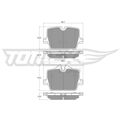 Bilde av TOMEX brakes TX 19 73 Bremseklosser bakaksel ekskl. slitasjevarselkontakt BMW: 3 Sedan