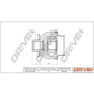 Bilde av Dr!ve+ DP2110.10.1664 Drivknute med mutter TPE (termoplastisk elastomer) VOLKSWAGEN: Transporter 5, 5 Bus, Multivan (7HM