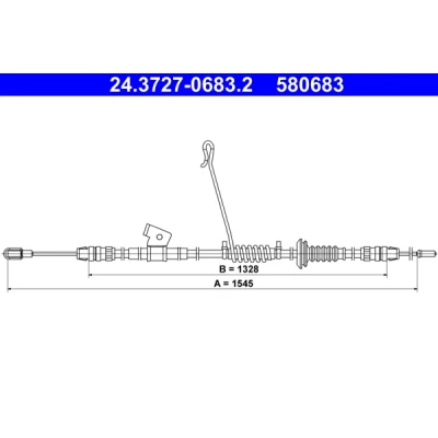 Bilde av ATE 24.3727 0683.2 Bremsekabel 1545 FORD: Tourneo Custom V362 Minibuss, Transit Van, Minibuss