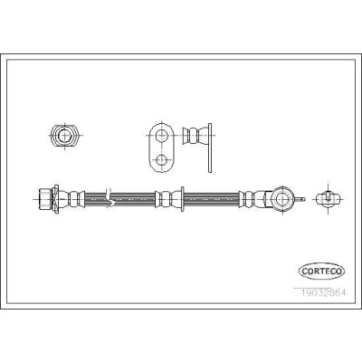 Bilde av CORTECO 19032864 Bremseslange framaksel venstre 558 TOYOTA: Yaris II Hatchback, I Hatchback