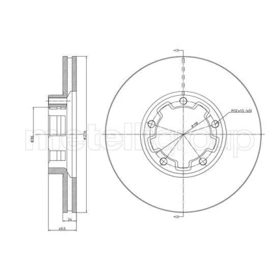 Bilde av METELLI Bremseskive 276,3mm 24,3mm 5 ventilert 23 1557 Bremseskiver, Skivebremser