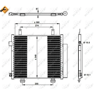 Bilde av NRF EASY FIT 350337 Kondensator med tørker, tetningsring 15,5 10,1 Aluminium 380