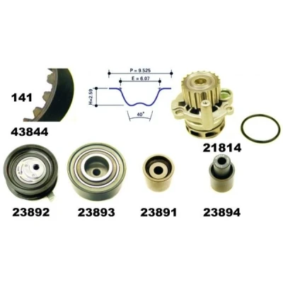 Bilde av MAPCO 41844 Vannpumpe + Registerreimsett VOLKSWAGEN: Golf 4, Bora Sedan, New Beetle Hatchback, AUDI: A3 SKODA: Octavia 1 Combi