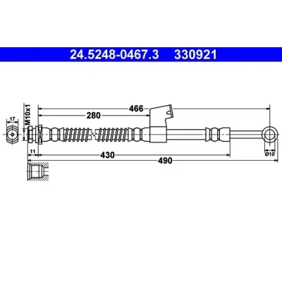 Bilde av ATE 24.5248 0467.3 Bremseslange 466 M10x1
