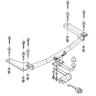 Bilde av Tilhengerfeste, standard, opel vectra b, b halvkombi