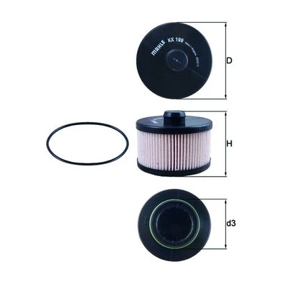 Bilde av MAHLE ORIGINAL KX 199D Drivstoffilter Filterinnsats CHRYSLER: VOYAGER 4