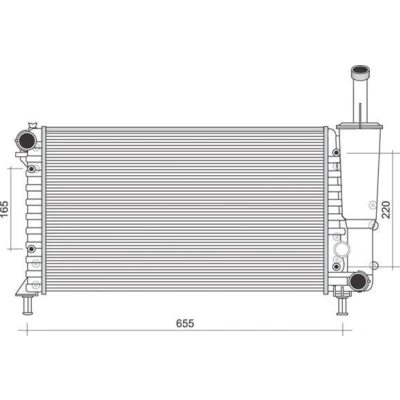 Bilde av MAGNETI MARELLI 350213892000 Radiator 580 322 23 Kjøleribber satt sammen mekanisk