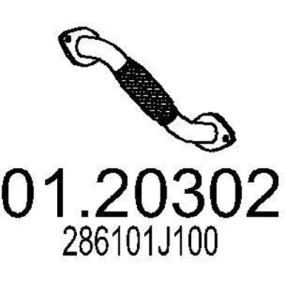 Bilde av MTS 01.20302 Eksosrør 400 foran for midtre eksospotte HYUNDAI: i20 I Hatchback