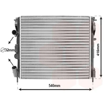 Bilde av VAN WEZEL 43002270 Radiator Aluminium 480 415 30 Kjøleribber satt sammen mekanisk RENAULT: Kangoo I