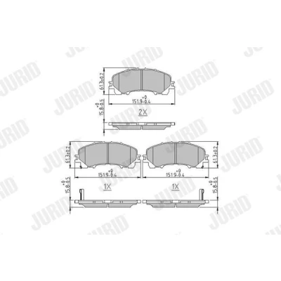 Bilde av JURID 573789J Bremseklosser med akustisk slitasjevarsel uten tilbehør NISSAN: X Trail, RENAULT: Koleos 2