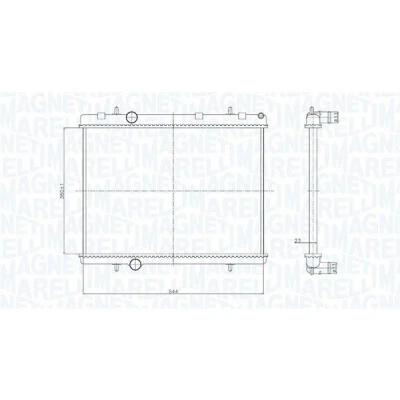 Bilde av MAGNETI MARELLI 350213167800 Radiator 380 544 23 Kjøleribber satt sammen mekanisk CITROËN: Berlingo II Van,