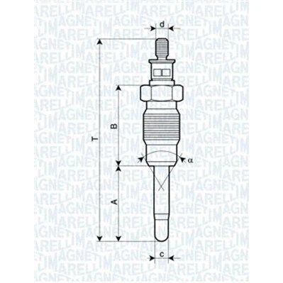 Bilde av MAGNETI MARELLI 062900016304 Glødeplugg 11V 10A M12X1,25
