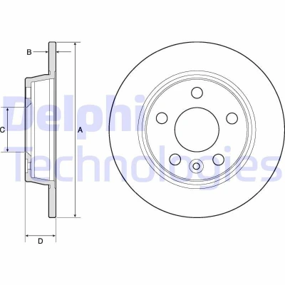 Bilde av DELPHI BG3026 Bremseskiver 268 10 5 fullt ut oljet ubehandlet uten hjullager, ABS sensorring VOLKSWAGEN: Sharan I, FORD: Galaxy Mk1 MPV